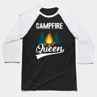 Campfire Queen Funny Camping Baseball T-Shirt